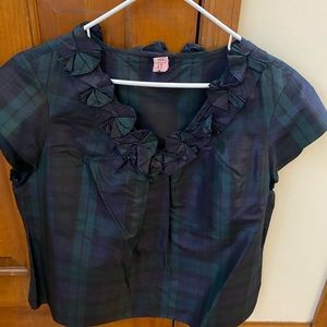 Talbots Blackwatch Silk Blouse